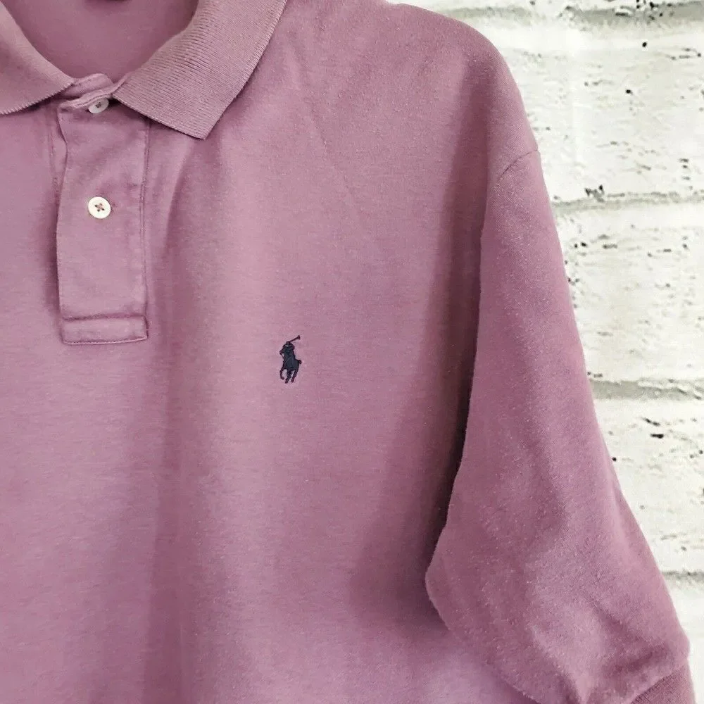 Ralph Lauren Polo Vintage Purple Polo Shirt Mens Size Large